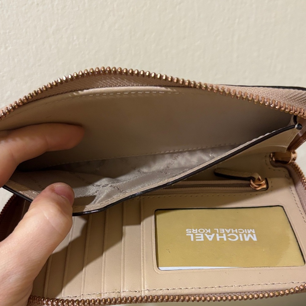 Michael Kors Shiny Gold Floral Wallet - Picture 7 of 10